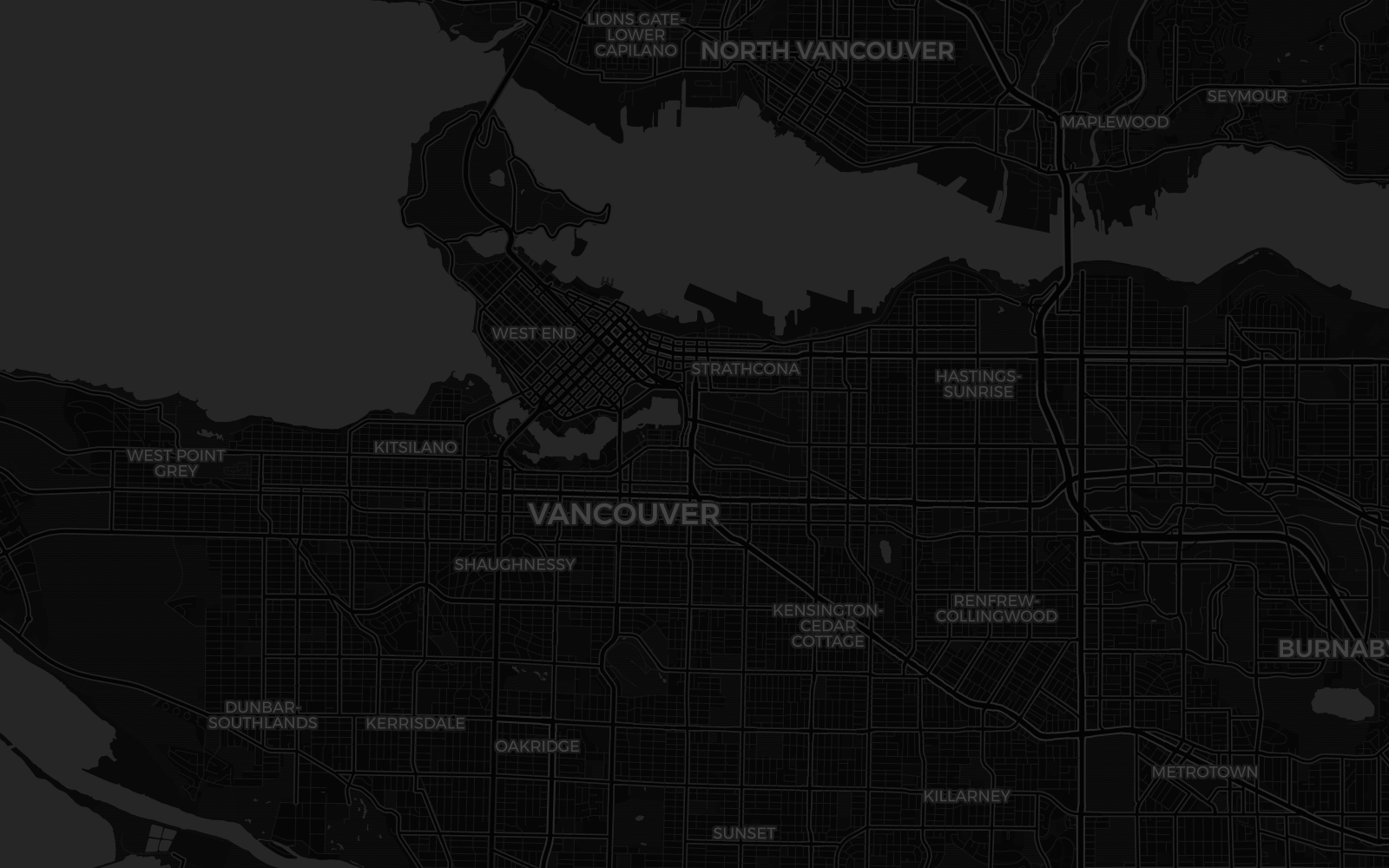 Map of Vancouver, BC